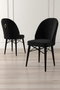 Hanah Home Juego de 6 Sillas Ritim - Negro, Tela Babyface y Patas Madera